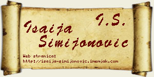 Isaija Simijonović vizit kartica
